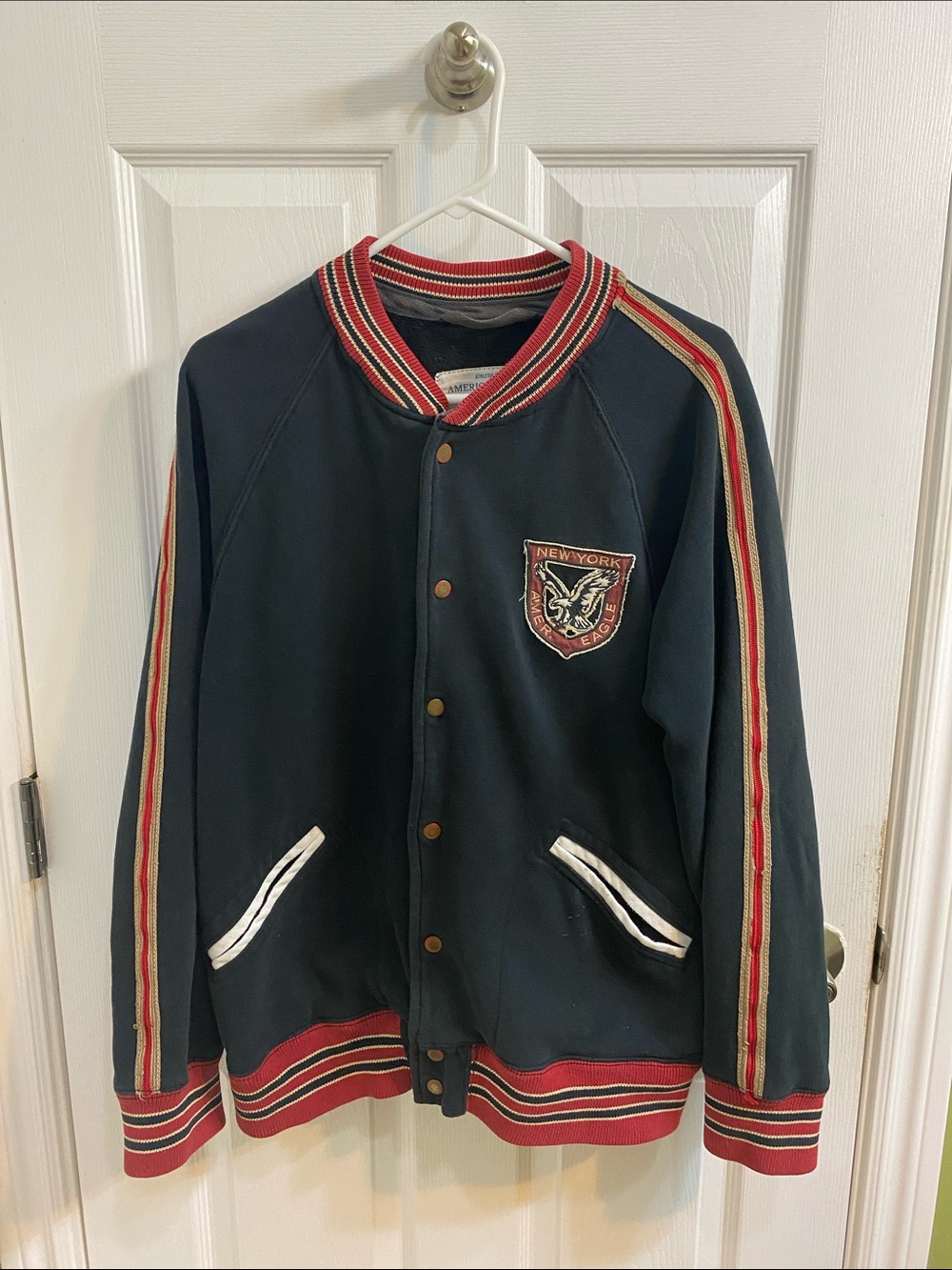 American Eagle Varsity Snap Up Sweatshirt 2012 Men’s Size Large Academia School